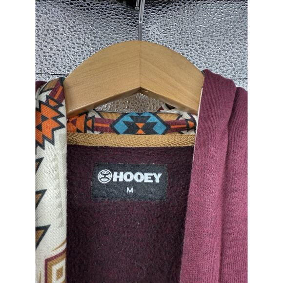 Hooey Women's Aztec Medium Pullover Hoodie Sweatshirt Pocket Burgundy Western - Picture 3 of 7